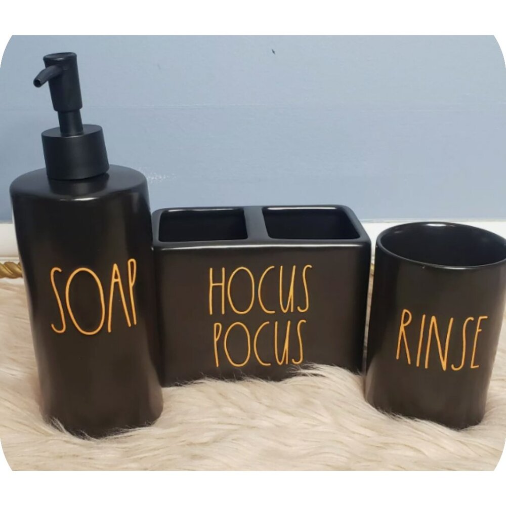 RAE DUNN CERAMIC Halloween 2021 Bathroom/ Set of 3